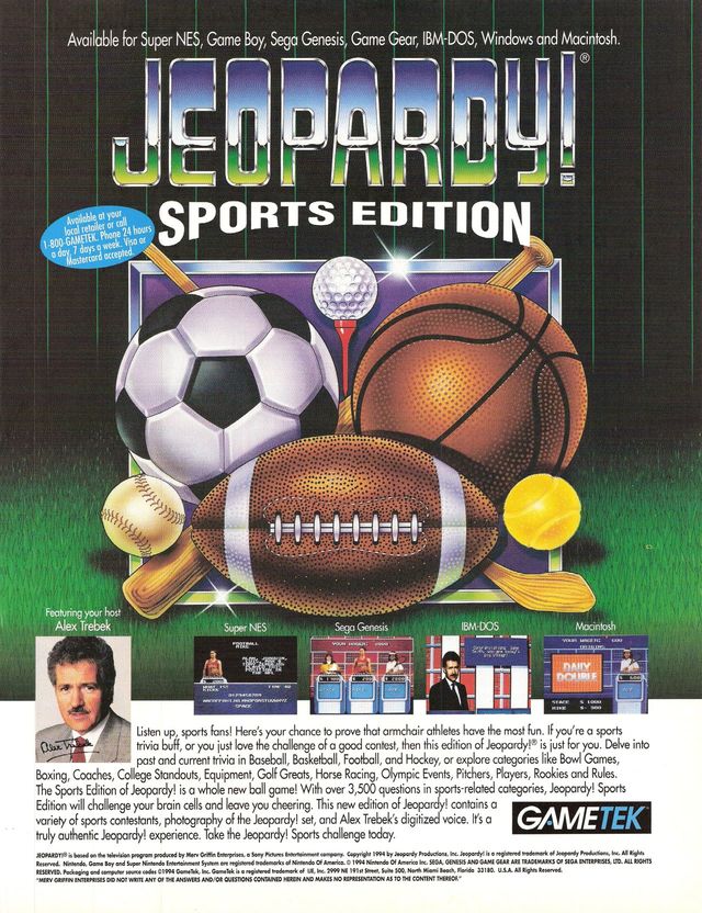 Jeopardy Sports Edition Jeopardy Sports Edition Poster