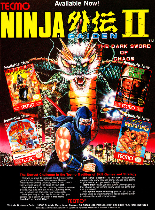 Ninja Gaiden 2: The Dark Sword of Chaos Ninja Gaiden 2: The Dark Sword of Chaos Poster