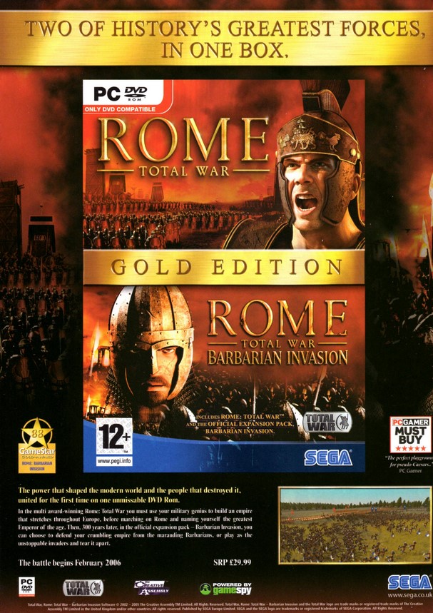 Rome: Total War Gold Edition Rome: Total War Gold Edition Poster
