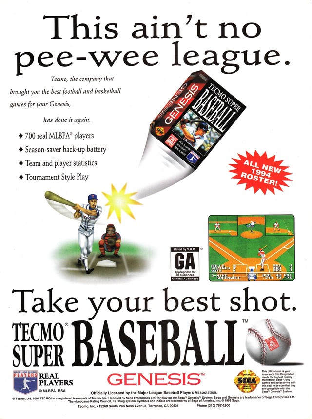 Tecmo Super Baseball Tecmo Super Baseball Poster