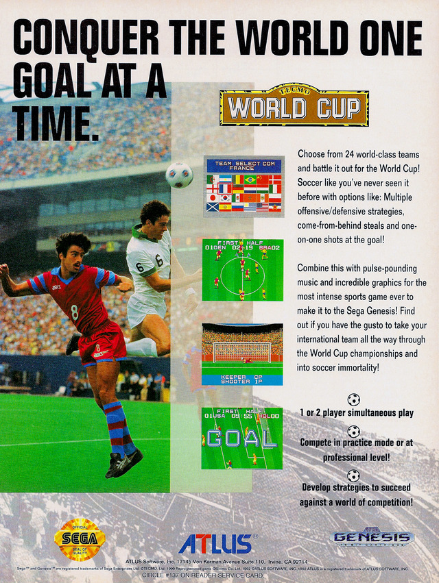 Tecmo World Cup 92 Tecmo World Cup 92 Poster