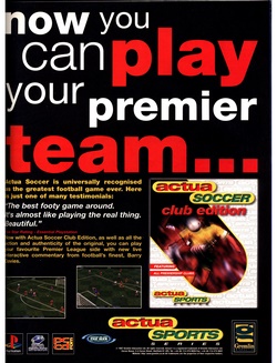 Actua Soccer: Club Edition Poster