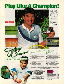 Jimmy Connors Pro Tennis Tour Poster