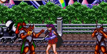 3 enemies vs. one girl!