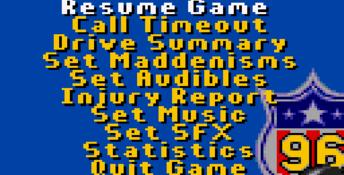 Madden NFL 96 GameGear Screenshot