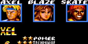 Streets Of Rage 2 GameGear Screenshot
