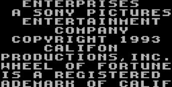 Wheel Of Fortune (1992) GameGear Screenshot