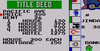 Monopoly Sega Master System Screenshot