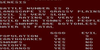 Populous Sega Master System Screenshot